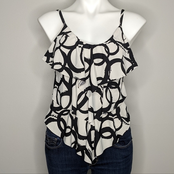 ✨3/$15 Venus black white layered tankini swim top 6 - Picture 1 of 8